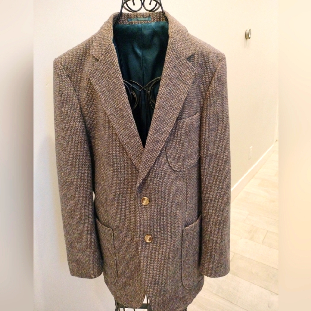 Vintage EMS European media Sportswear Men's Blazer Sport Coat Brown Wool 42R
